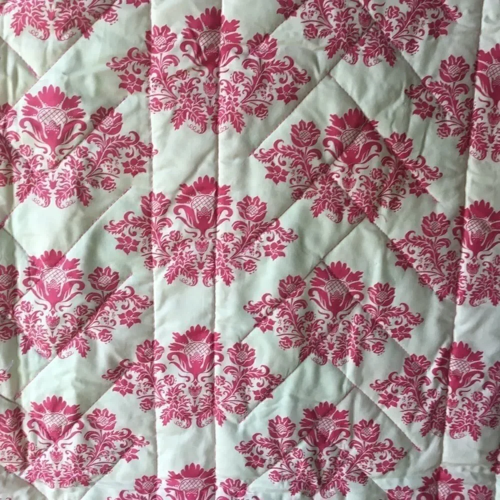 Handmade Quilt. Spring Pinks and Greens Braided